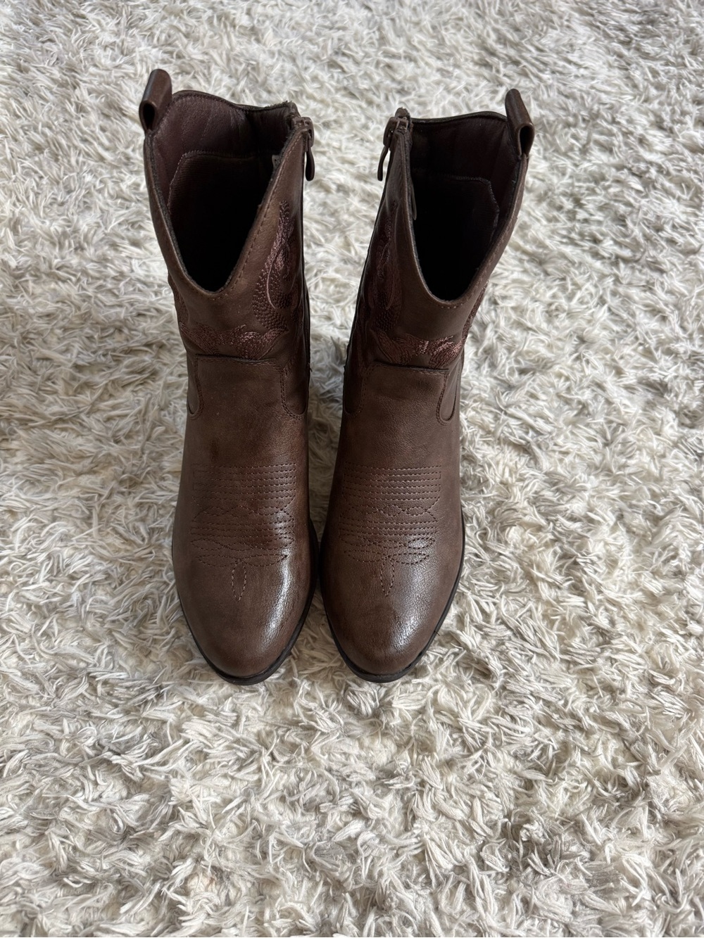 Brown Women's Western Ankle Boots - Classic Style